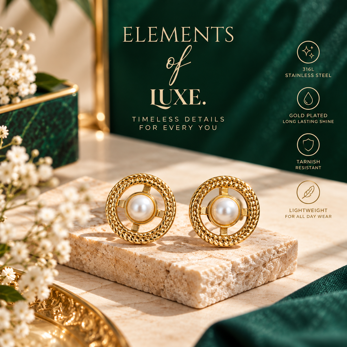 Golden Fleur Earings