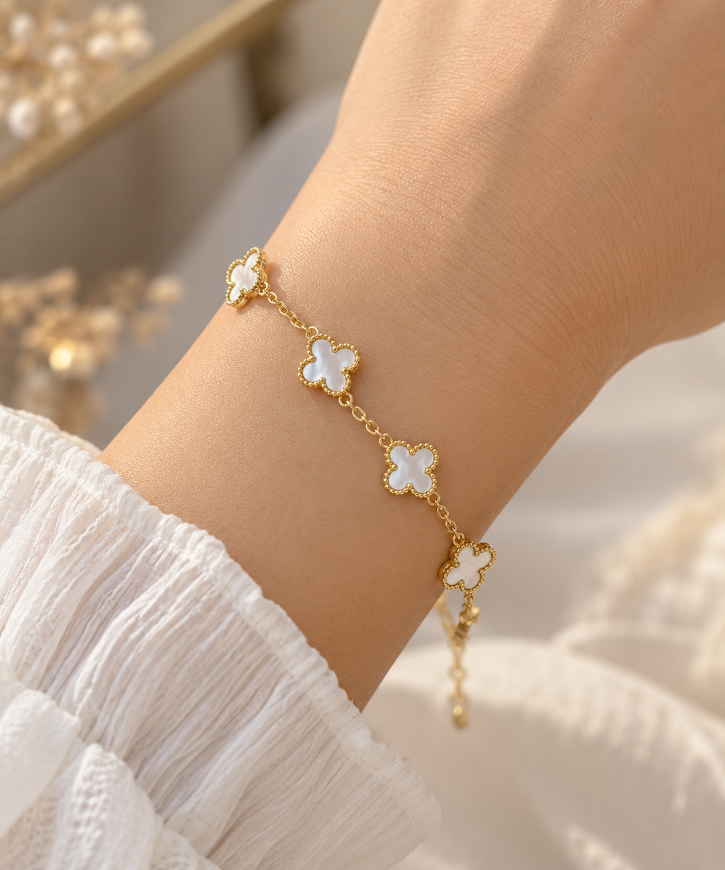 Clover Bracelets - White