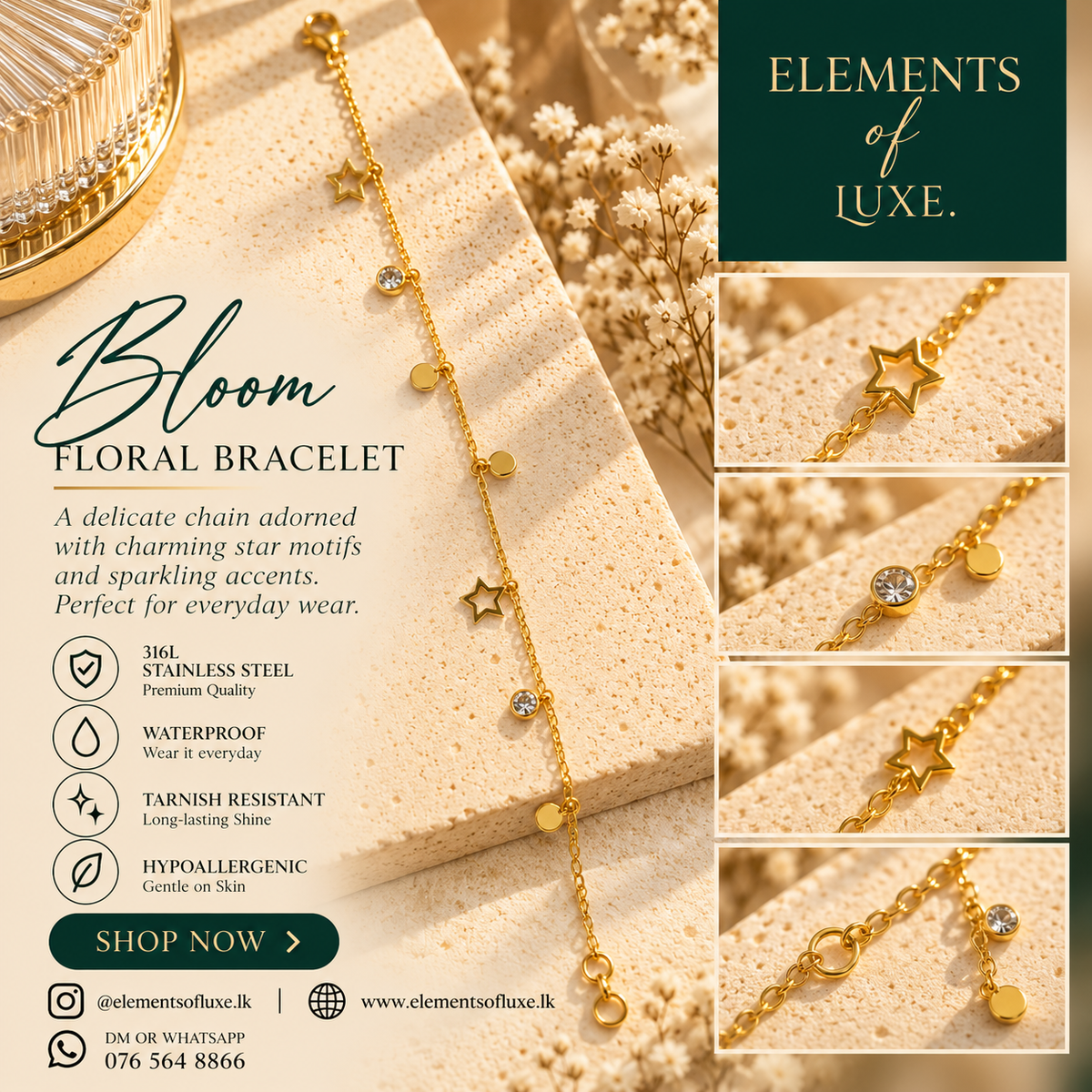 Golden Bloom Bracelet Collection
