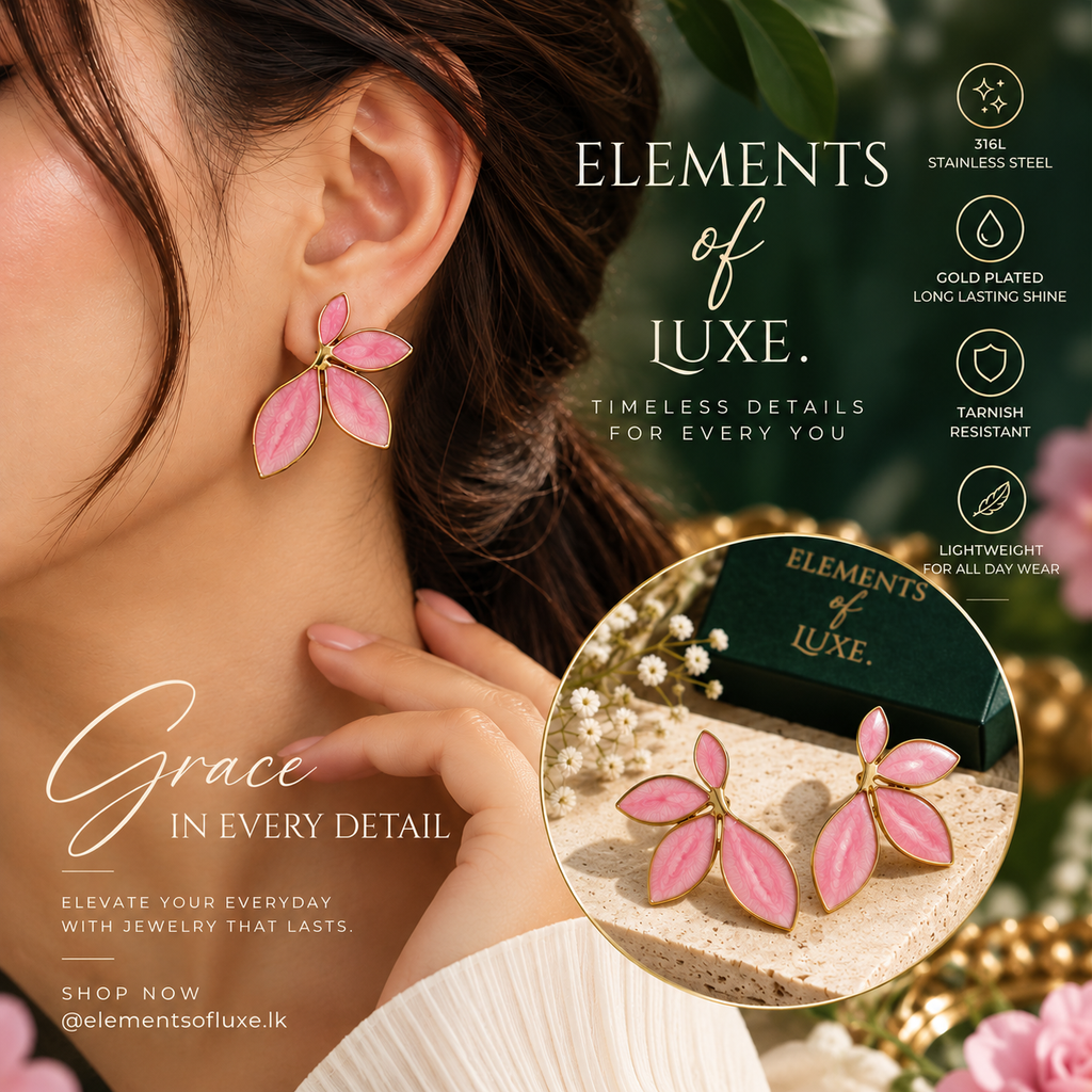 Paradise Leaf Earing- Pink